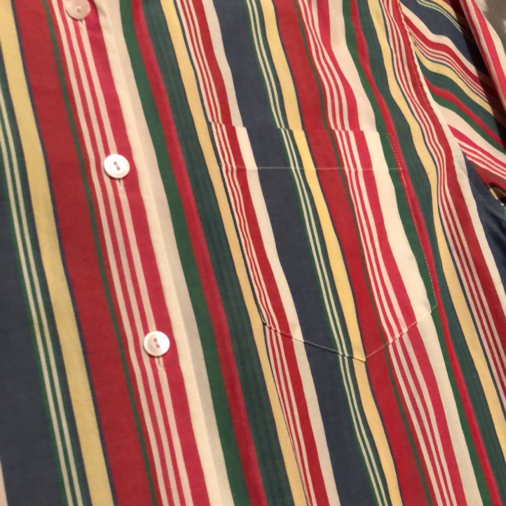 Talbots Multicolor Striped Button Down Top Size M - image 2